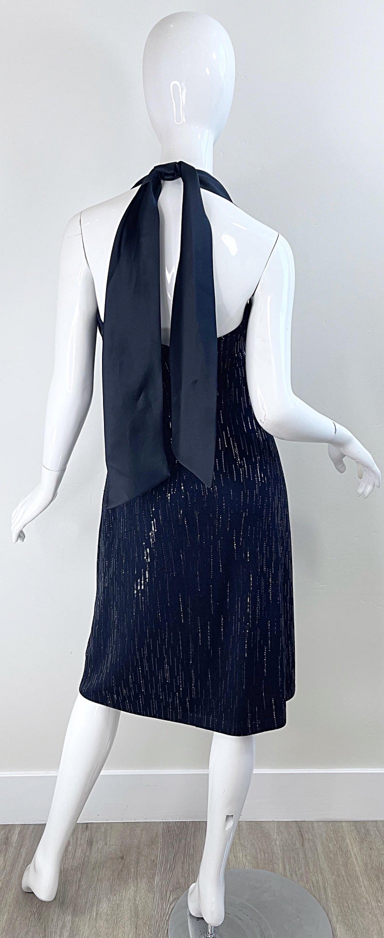 NWT St John Evening Size 6 Y2K Black Sequin Knit Vintage 2000s Halter Dress For Sale at 1stDibs NWT St John Evening Size 6 Y2K Black Sequin Knit Vintage 2000s Halter Dress For Sale at 1stDibs