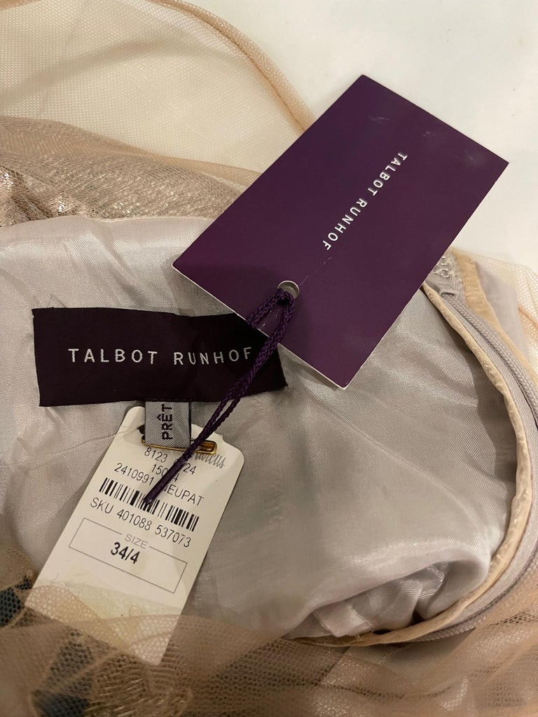 NWT Talbot Runhof Size 4 Gold Silk Beaded Embroidered Fit n Flare Cocktail  Dress For Sale at 1stDibs | talbot dresses, talbot white dress, neiman  marcus tag