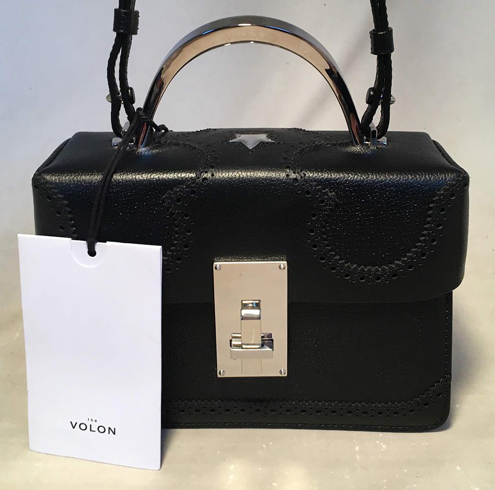 NWT The Volon Black Leather Alice Crossbody Box Shoulder Bag For Sale 2