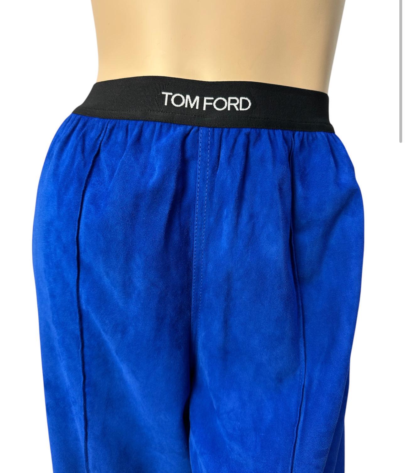NWT Tom Ford 2021 Colbat Blue Shirt Pants Set Suit Sz.42 US10 in vendita 8