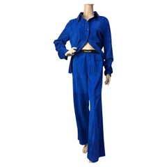 NWT Tom Ford 2021 Colbat Blue Shirt Pants Set Suit Sz.42 US10