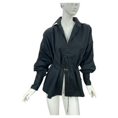 NWT Tom Ford for Gucci 2002 Lace-Up Black Cotton Shirt Top Italian 38 Oversize