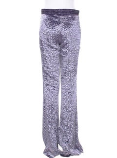 NWT Tom Ford for Gucci FW 1999 Runway Silver-Lavender Crushed Velvet Pants It 40