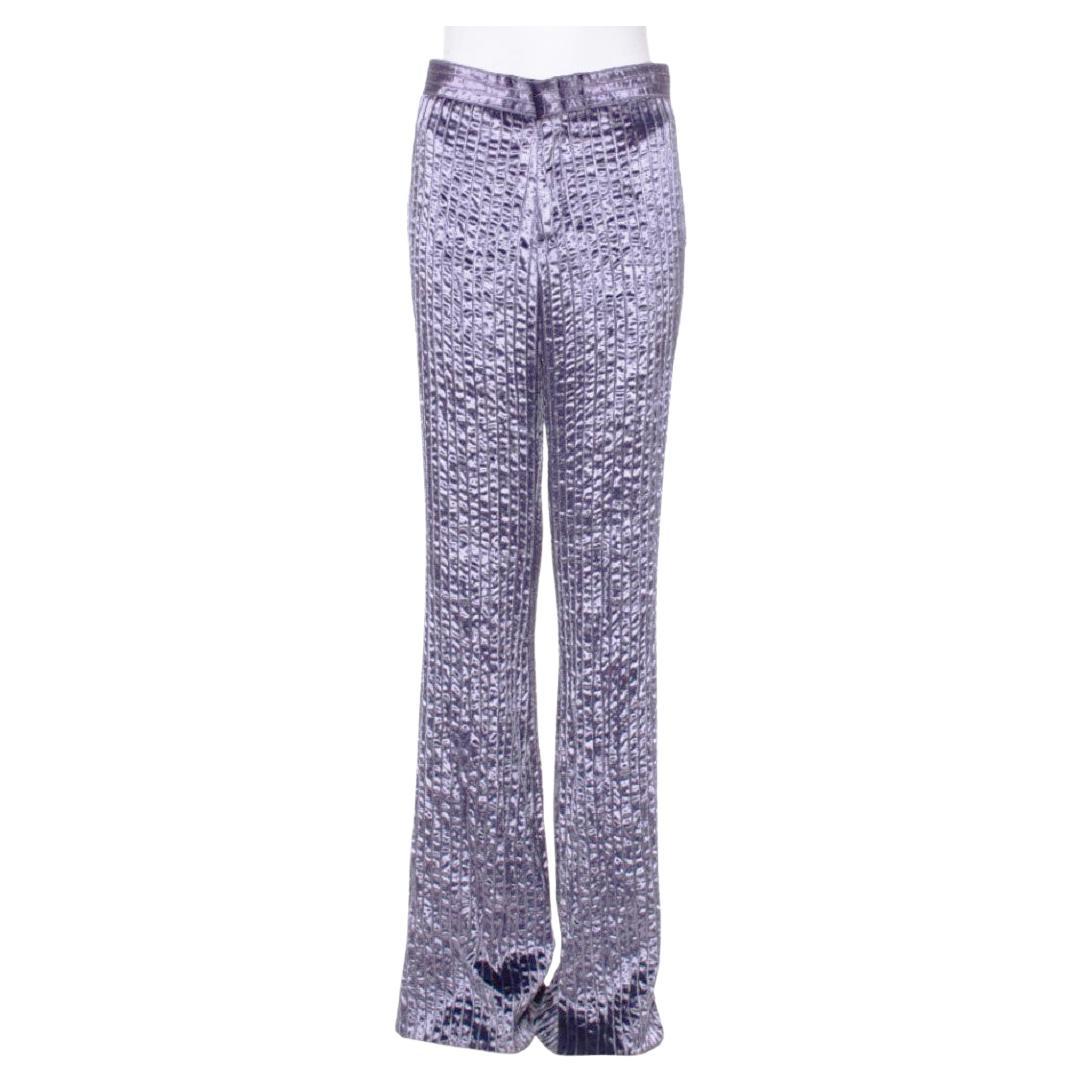 NWT Tom Ford for Gucci FW 1999 Runway Silver-Lavender Crushed Velvet Pants It 40