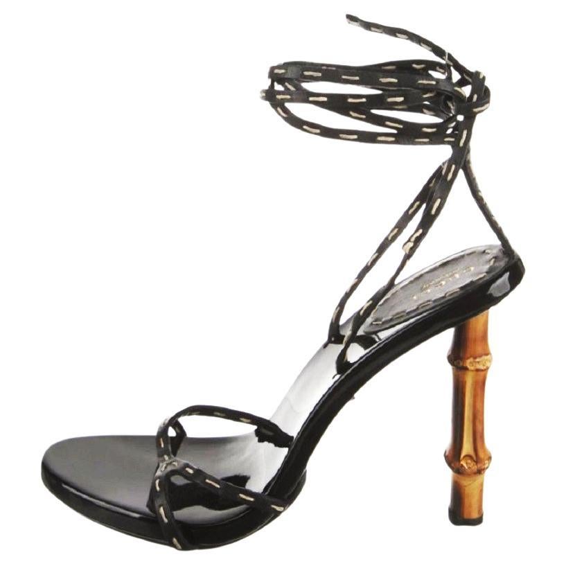 NWT Tom Ford for Gucci S/S 2002 Iconic Campaign Bamboo Heel Sandals US 9 It 39 For Sale