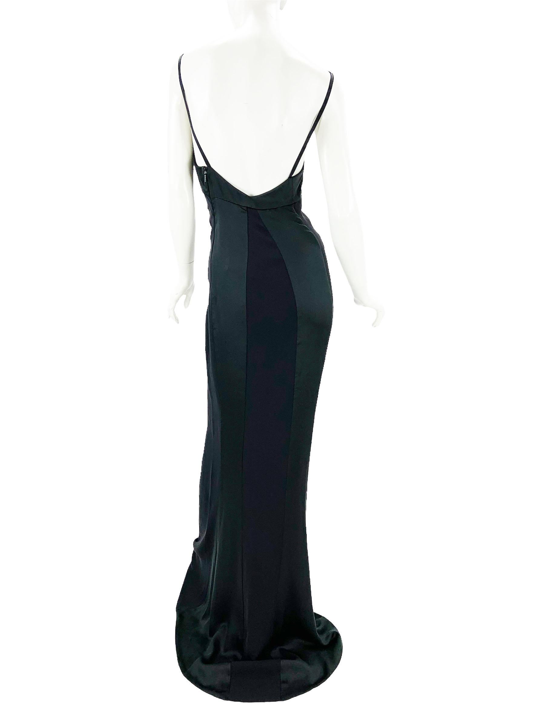 NWT Tom Ford for Gucci SS 2001 Black Silk Dress Gown Italian 40 - US 4  In New Condition For Sale In Montgomery, TX