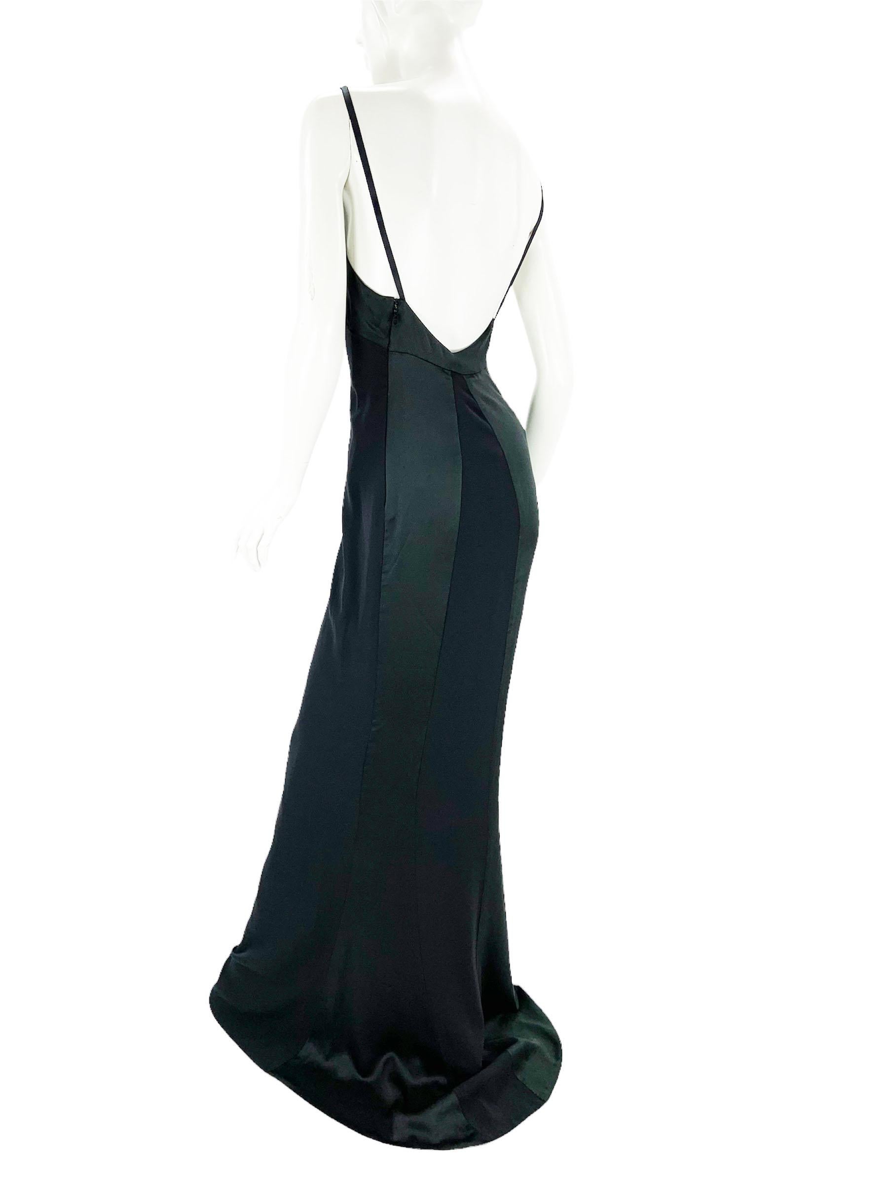 Women's NWT Tom Ford for Gucci SS 2001 Black Silk Dress Gown Italian 40 - US 4  For Sale