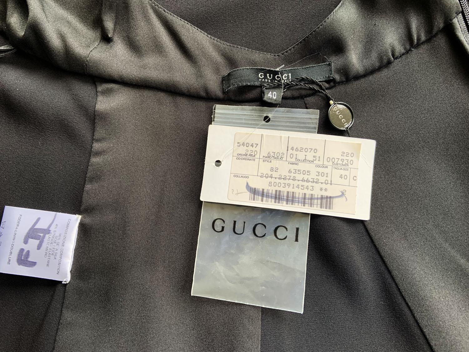NWT Tom Ford for Gucci SS 2001 Vestido de seda negro italiano 40 - US 4 en venta 4