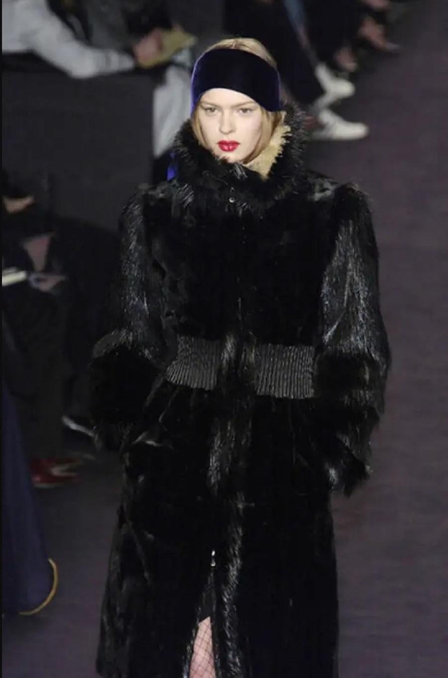 NWT Tom Ford for Yves Saint Laurent Rive Gauche Fur Coat
F/W Runway 2003
French size 38 - US 6 ( please check measurements )
Beaver and Fox Fur, Genuine Leather.
Black Color, Zip Closure, Side Pockets, Leather Details at Waist and Cuffs, Double Fur