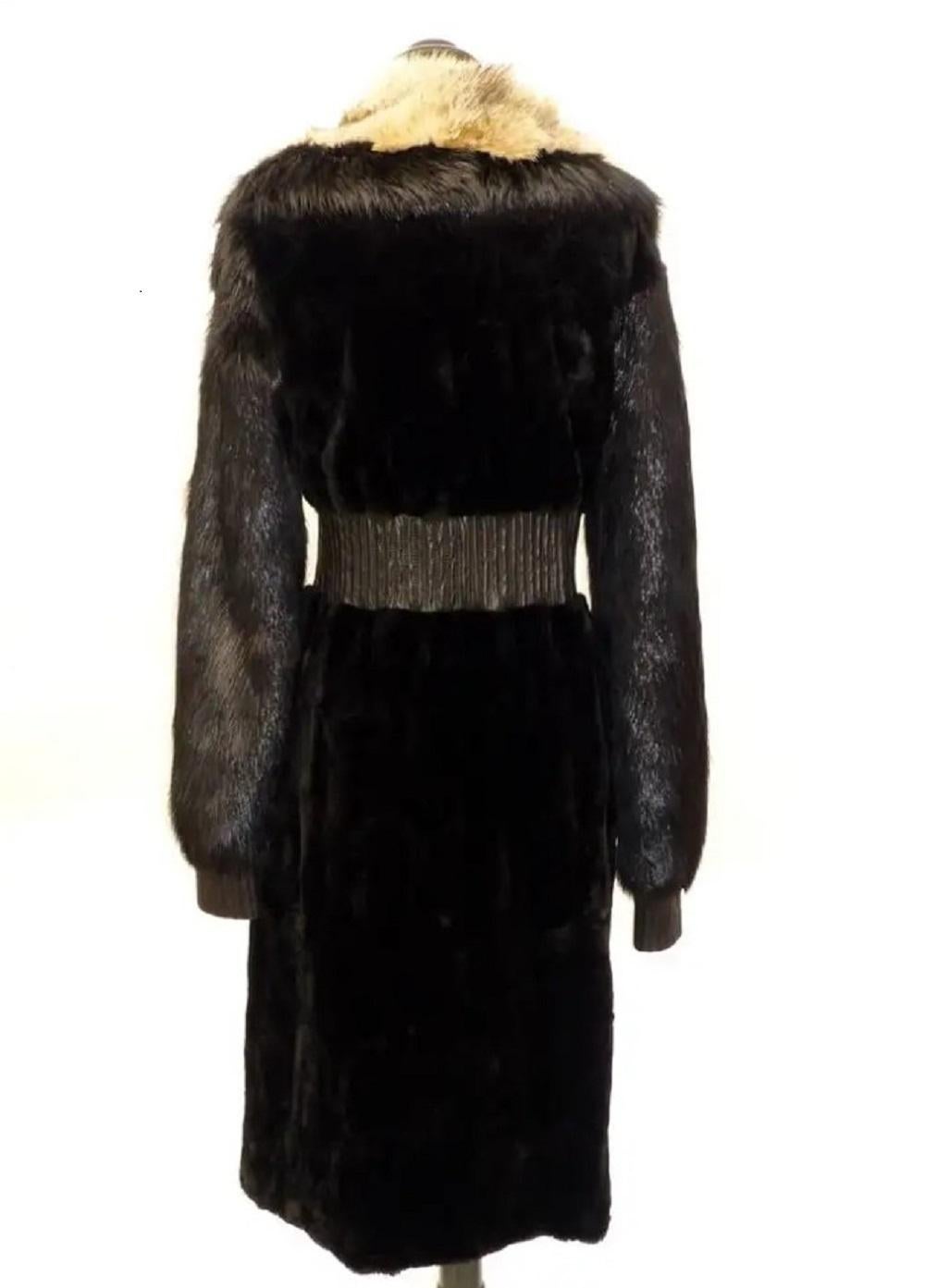 NWT Tom Ford for Yves Saint Laurent F/W 2003 Fur Coat French 38 - US 6 In New Condition For Sale In Montgomery, TX