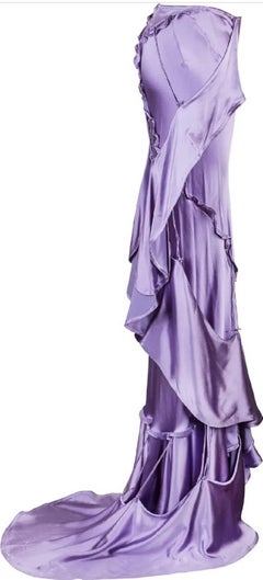 NWT Tom Ford for Yves Saint Laurent F/W 2003 Lavender Silk Maxi Skirt Fr 36 US 4