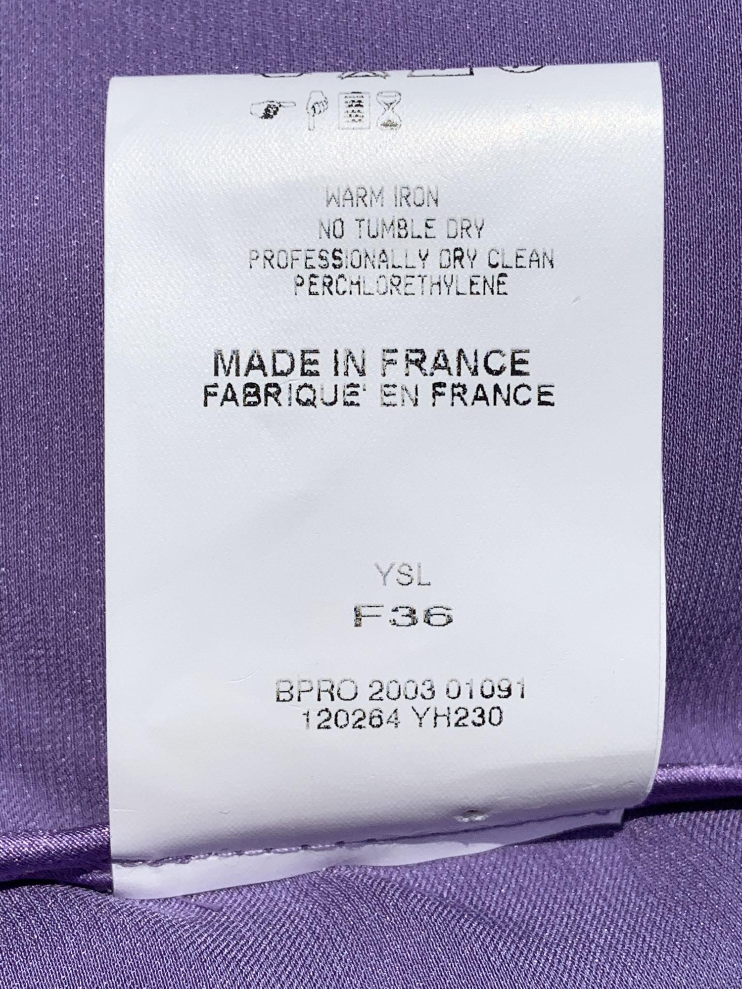 NWT Tom Ford for Yves Saint Laurent F/W 2003 Lavender Silk Maxi Skirt Fr 36 US 4 For Sale 2