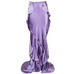 Retro NWT Tom Ford for Yves Saint Laurent F/W 2003 Lavender Silk Maxi Skirt Fr 36 US 4