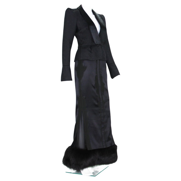 NWT Tom Ford for Yves Saint Laurent FW 2004 Chinoiserie Collection Skirt Suit 38