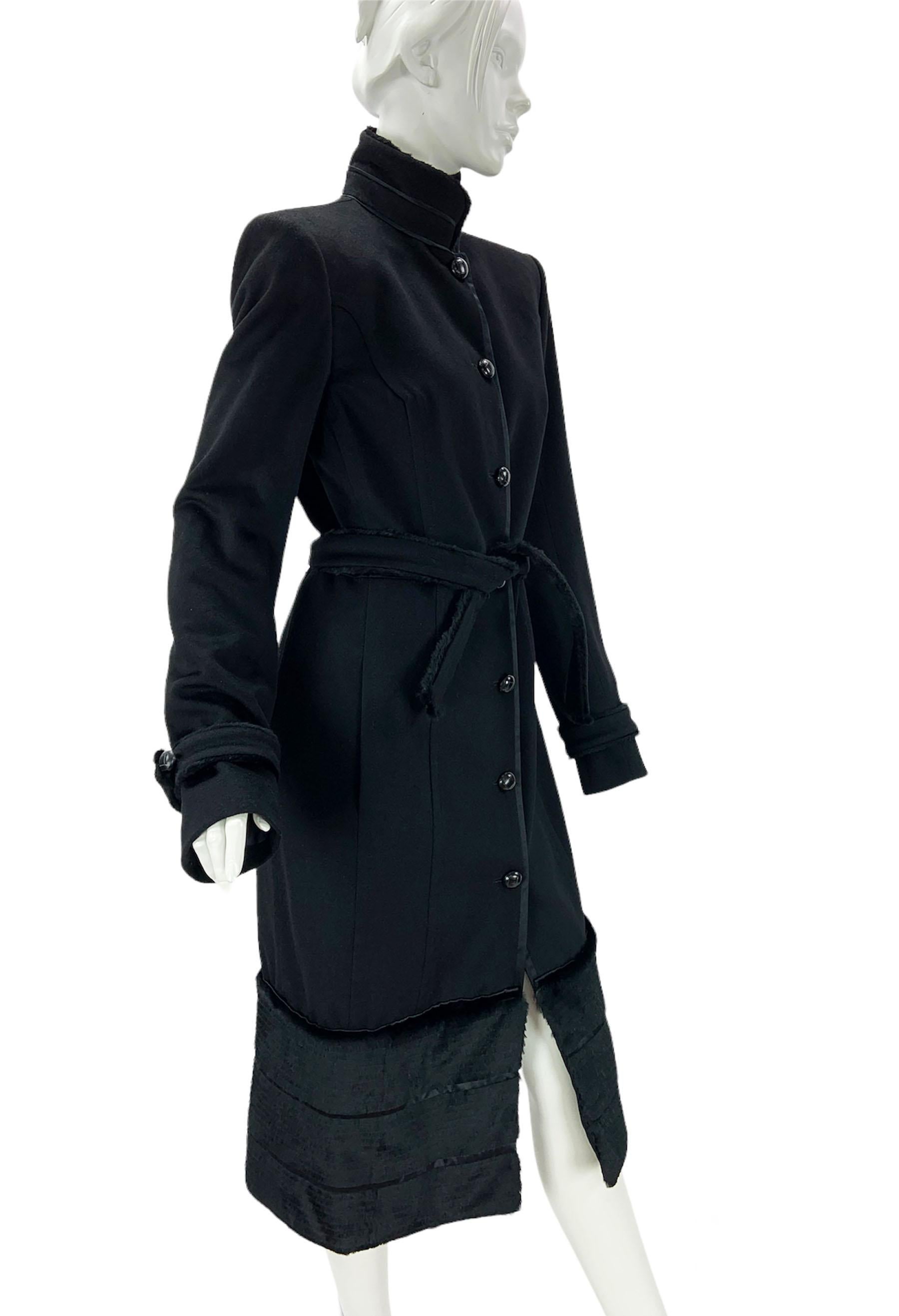 NWT Tom Ford for Yves Saint Laurent Rive Gauche Black Wool Coat
Fall/Winter 2004 