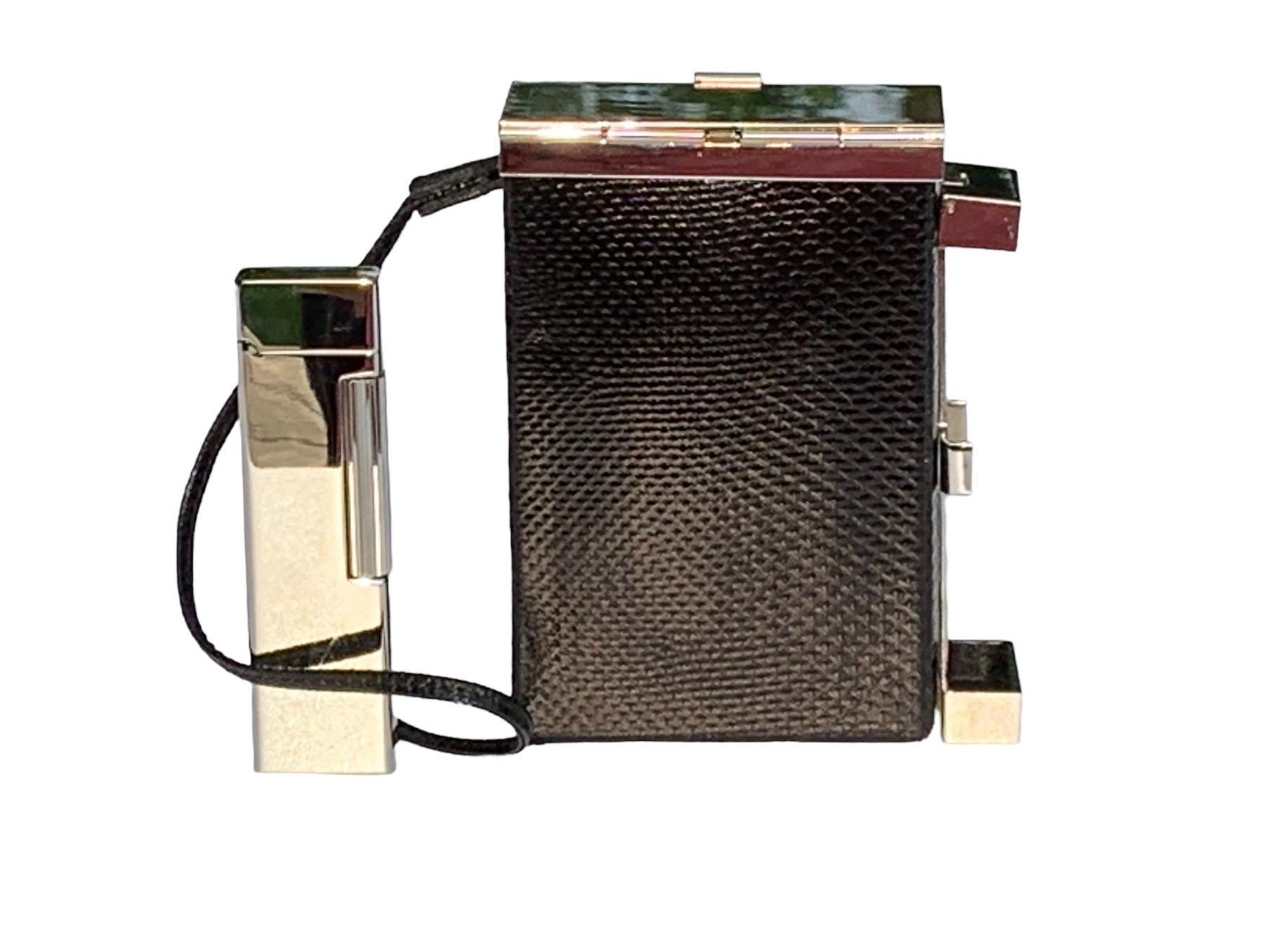 Women's or Men's NWT Tom Ford for Yves Saint Laurent S/S 2001 Leather Cigarette Case and Lighter  For Sale