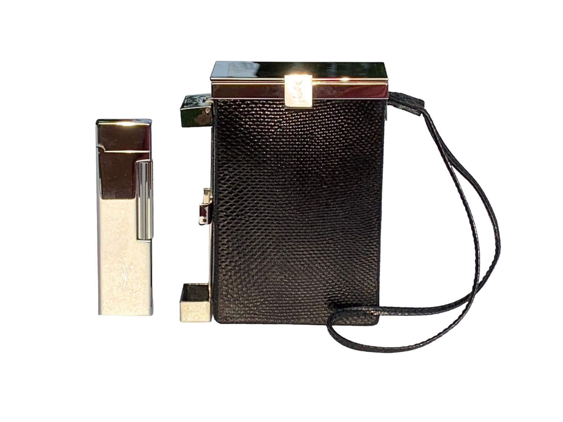 NWT Tom Ford for Yves Saint Laurent S/S 2001 Leather Cigarette Case and Lighter  For Sale 1