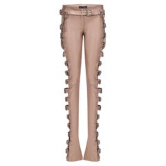 NWT Unworn Dolce & Gabbana Buckled Lambskin “Bondage” Runway Pants S/S 2003