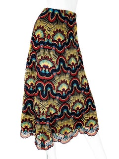 NWT Valentino Fall/Winter 2016 Metallic A-Line Sheer Lace Skirt Italian 44 (Jupe en dentelle transparente à la ligne A)
