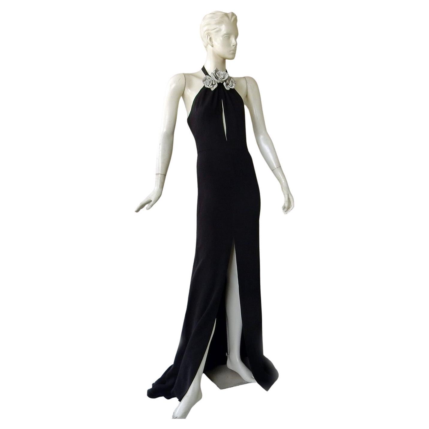 NWT Valentino Jewell Floral Cut-Out Dress Gown in vendita