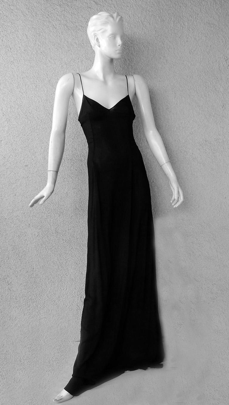 NWT Valentino Runway Black Cutout Coat Dress Gown For Sale 7