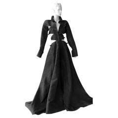 NWT Valentino Runway Black Cutout Coat Dress Gown