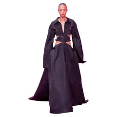 NWT Valentino Runway Black Cutout Coat Dress Gown