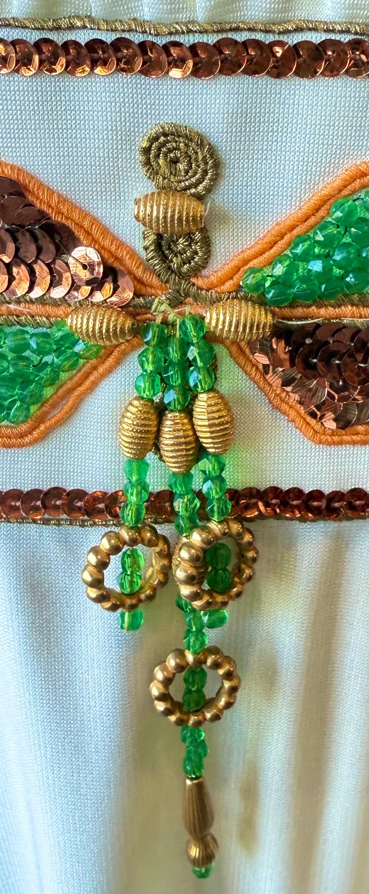 De las mujeres NWT Vintage 1970s Birdine's Sunshine White Beaded Grecian Maxi Dress Gown en venta