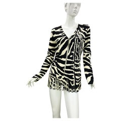 NWT Vintage Blumarine FW 2010 Swarovski Crystals Fringe Wool Cardigan It 44 US 8