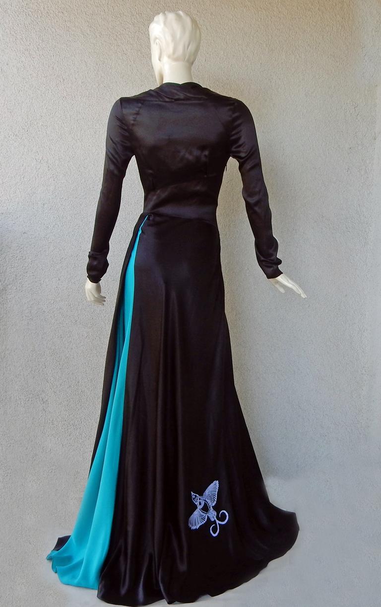 NWT Vionnet Runway Deco Inspired Sultry Black Dress Gown For Sale 1