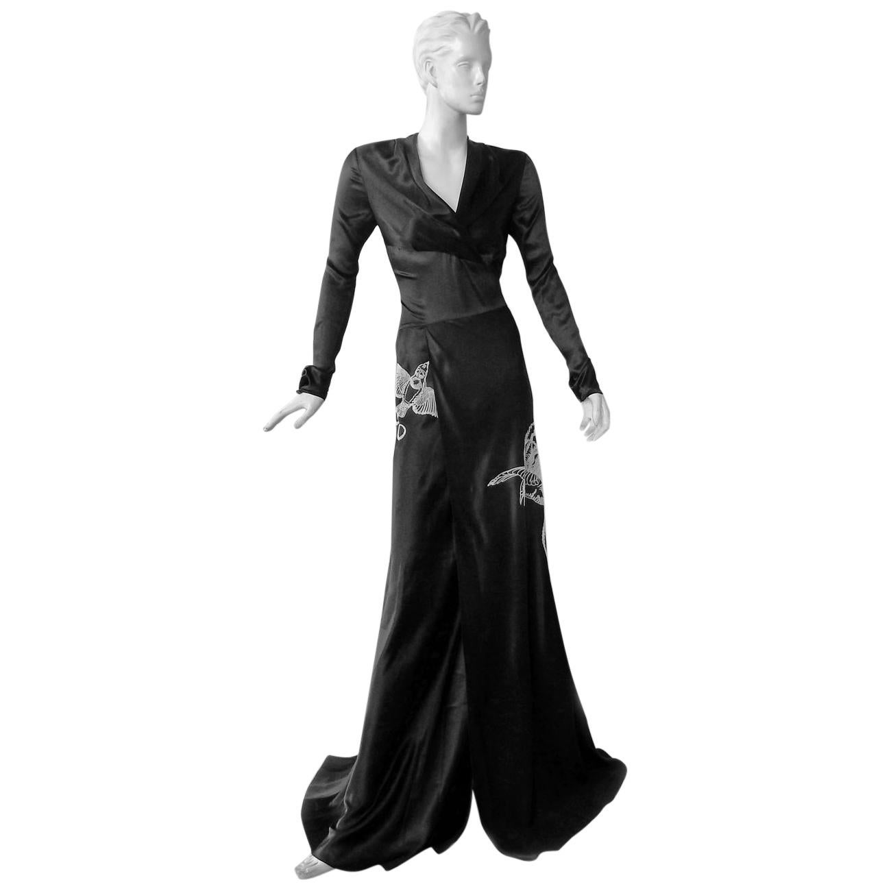 NWT Vionnet Runway Deco Inspired Sultry Black Dress Gown For Sale