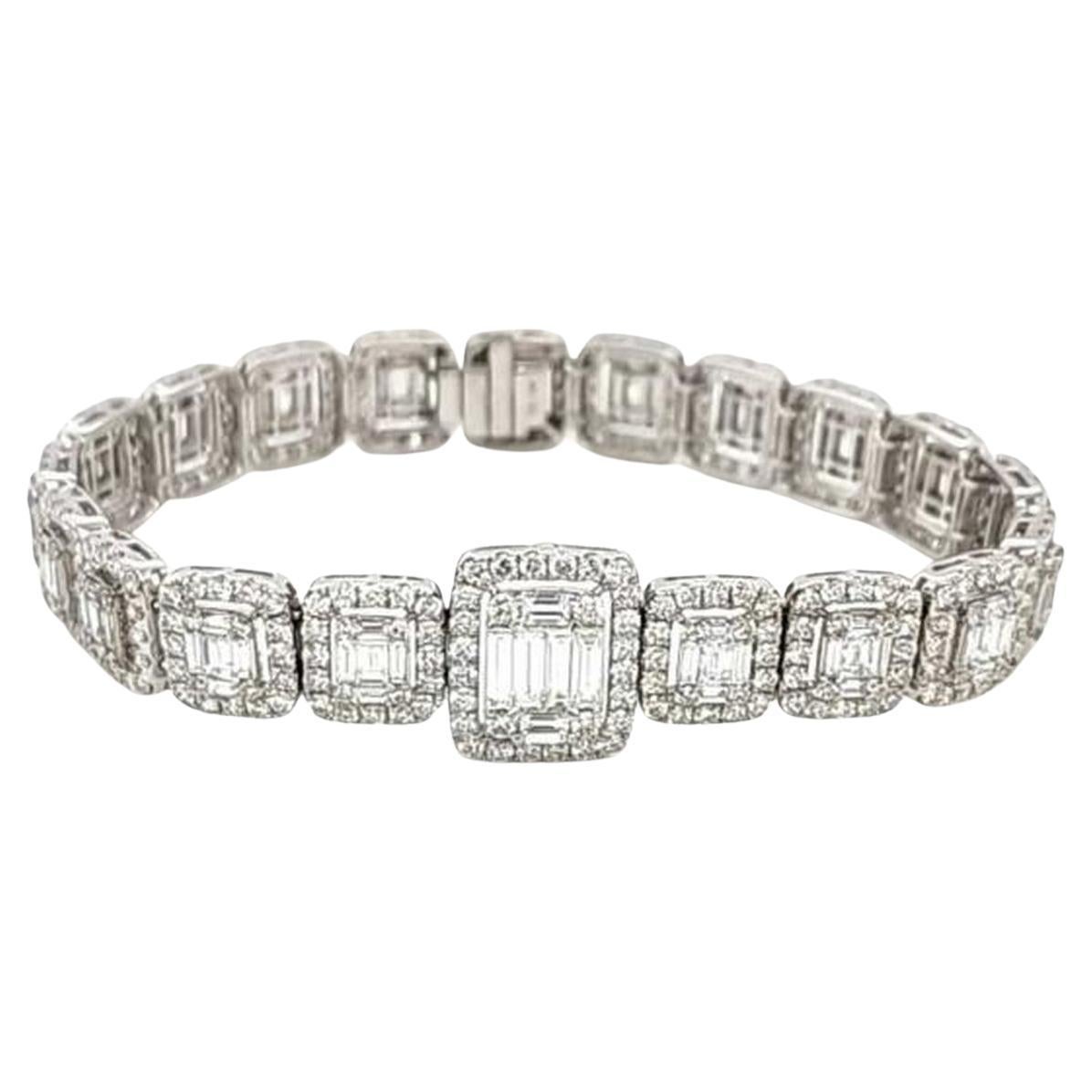 NWT$98, 700 Wichtige 18KT Gold 10.50CT Fancy Glittering Diamant Tennis Armband im Angebot