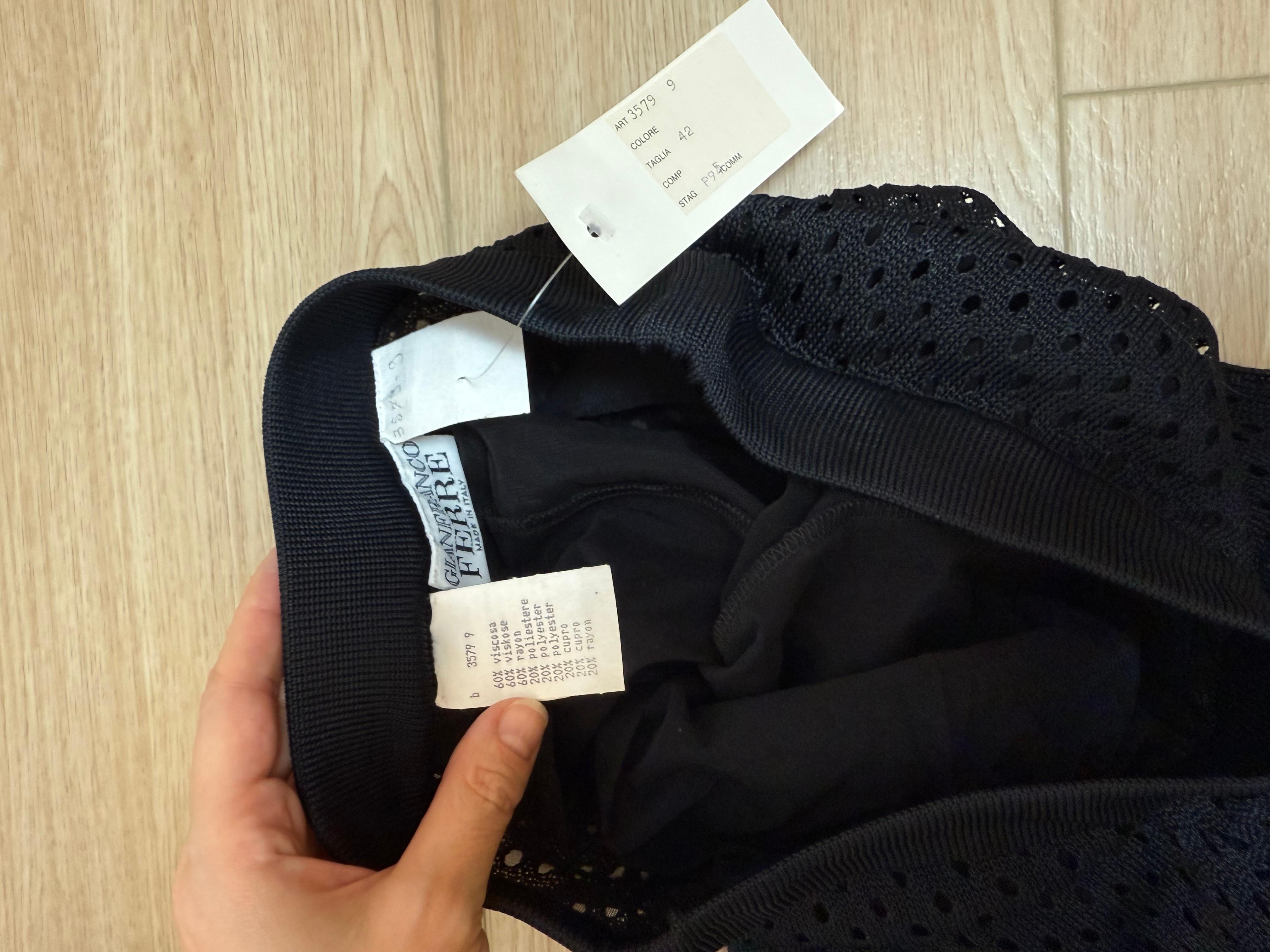 collant/leggings a rete neri da passerella vintage GIANFRANCO FERRE 1995 nwt In condizioni Nuovo a Leonardo, NJ