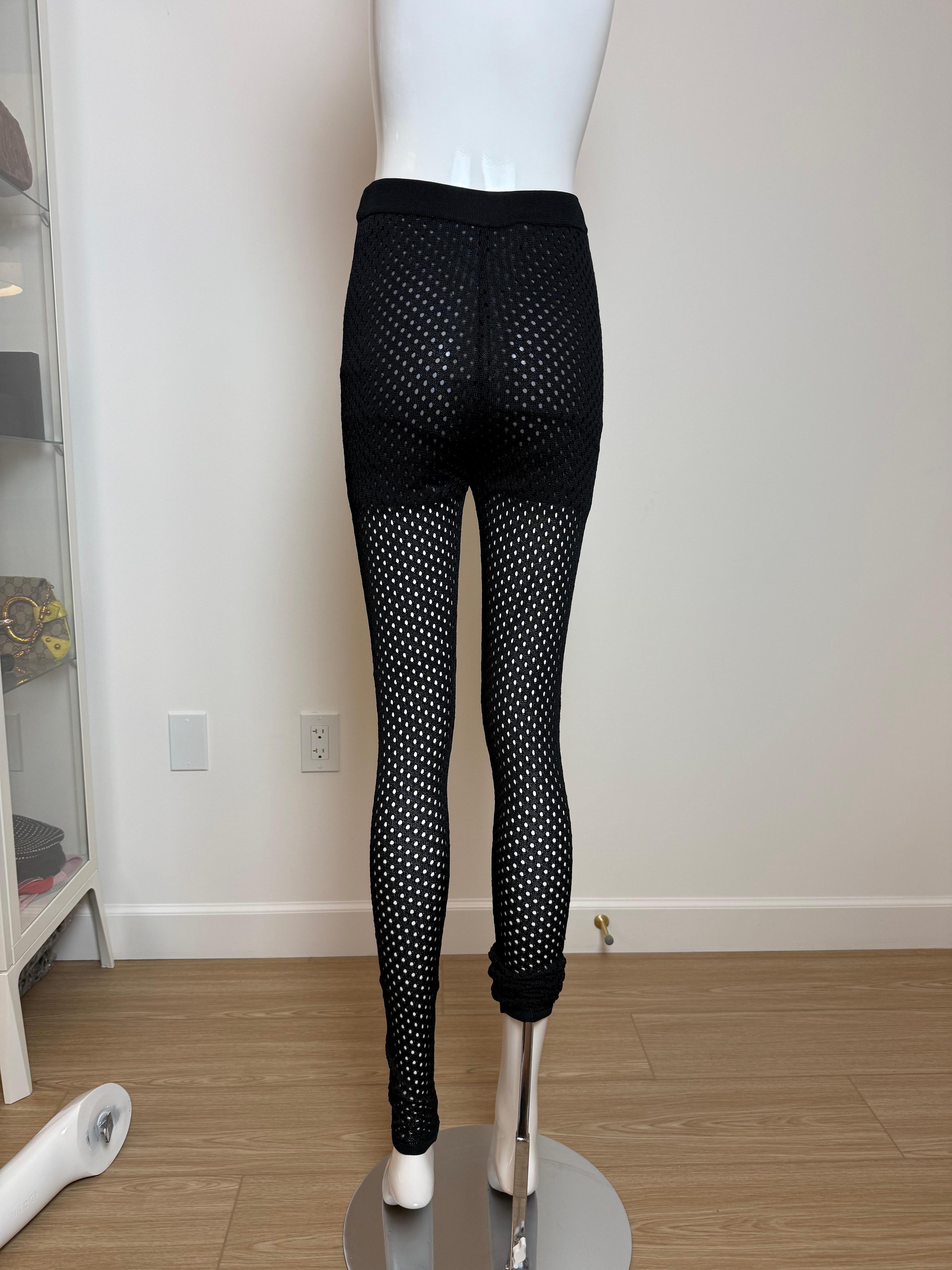 collant/leggings a rete neri da passerella vintage GIANFRANCO FERRE 1995 nwt 1