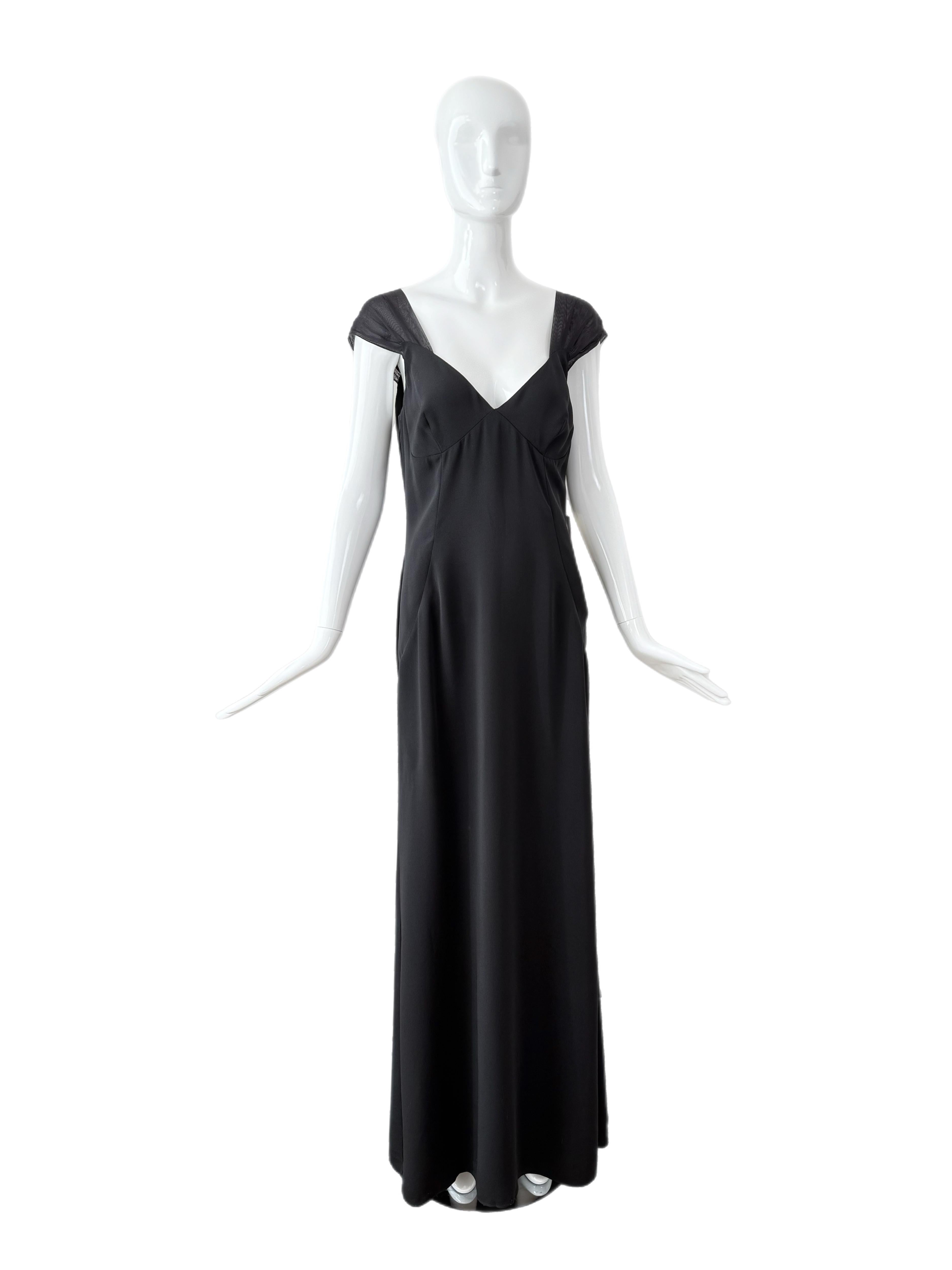 nwt's IT46 VALENTINO Vintage Schwarz Abendkleid Langes Maxikleid für Damen oder Herren im Angebot