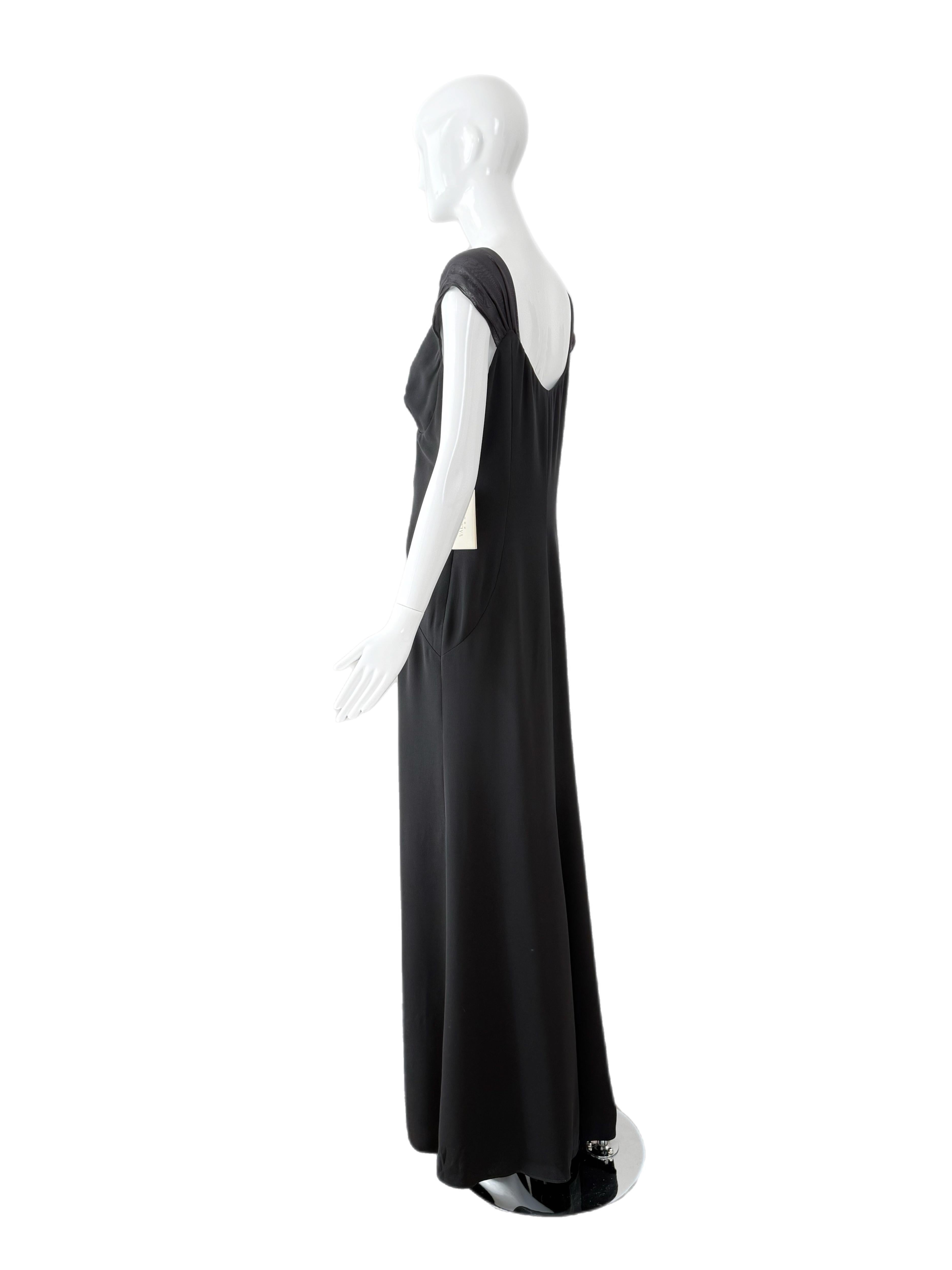 nwt's IT46 VALENTINO Vintage Schwarz Abendkleid Langes Maxikleid im Angebot 1