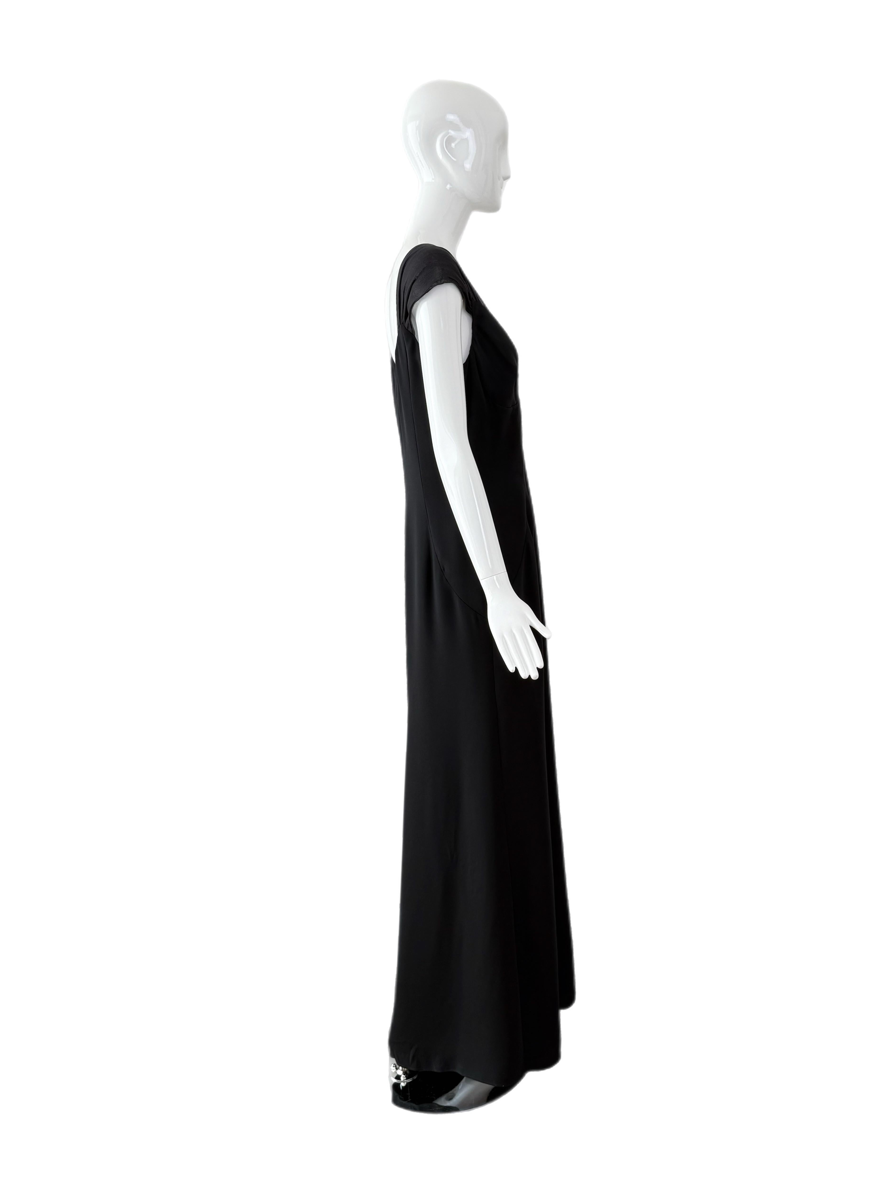 nwt's IT46 VALENTINO Vintage Schwarz Abendkleid Langes Maxikleid im Angebot 4