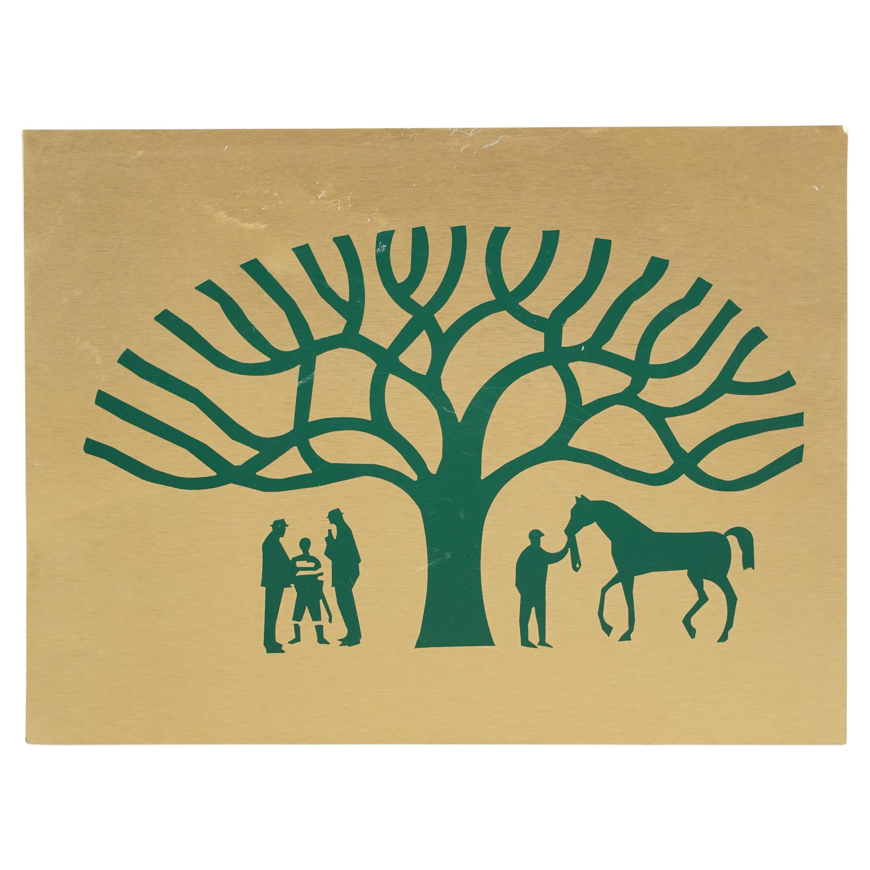NY Belmont Racetrack Logo Messing Wandschild im Angebot