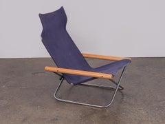 NY Blue Folding Sling Chair by Takeshi Nii