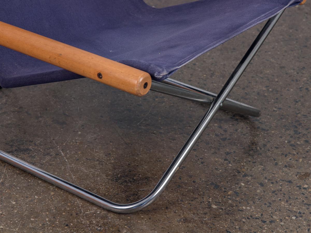 Canvas NY Blue Folding Sling Chair by Takeshi Nii