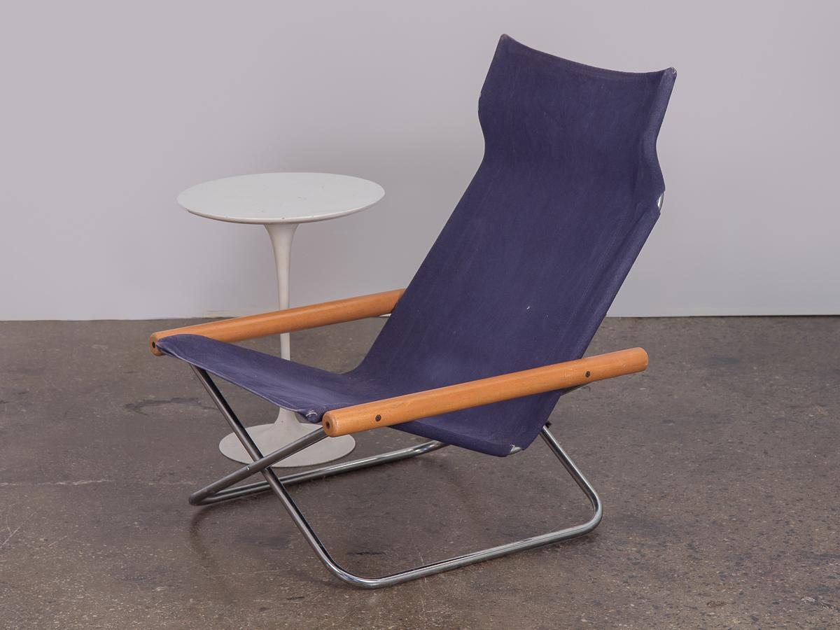 NY Blue Folding Sling Chair by Takeshi Nii 1