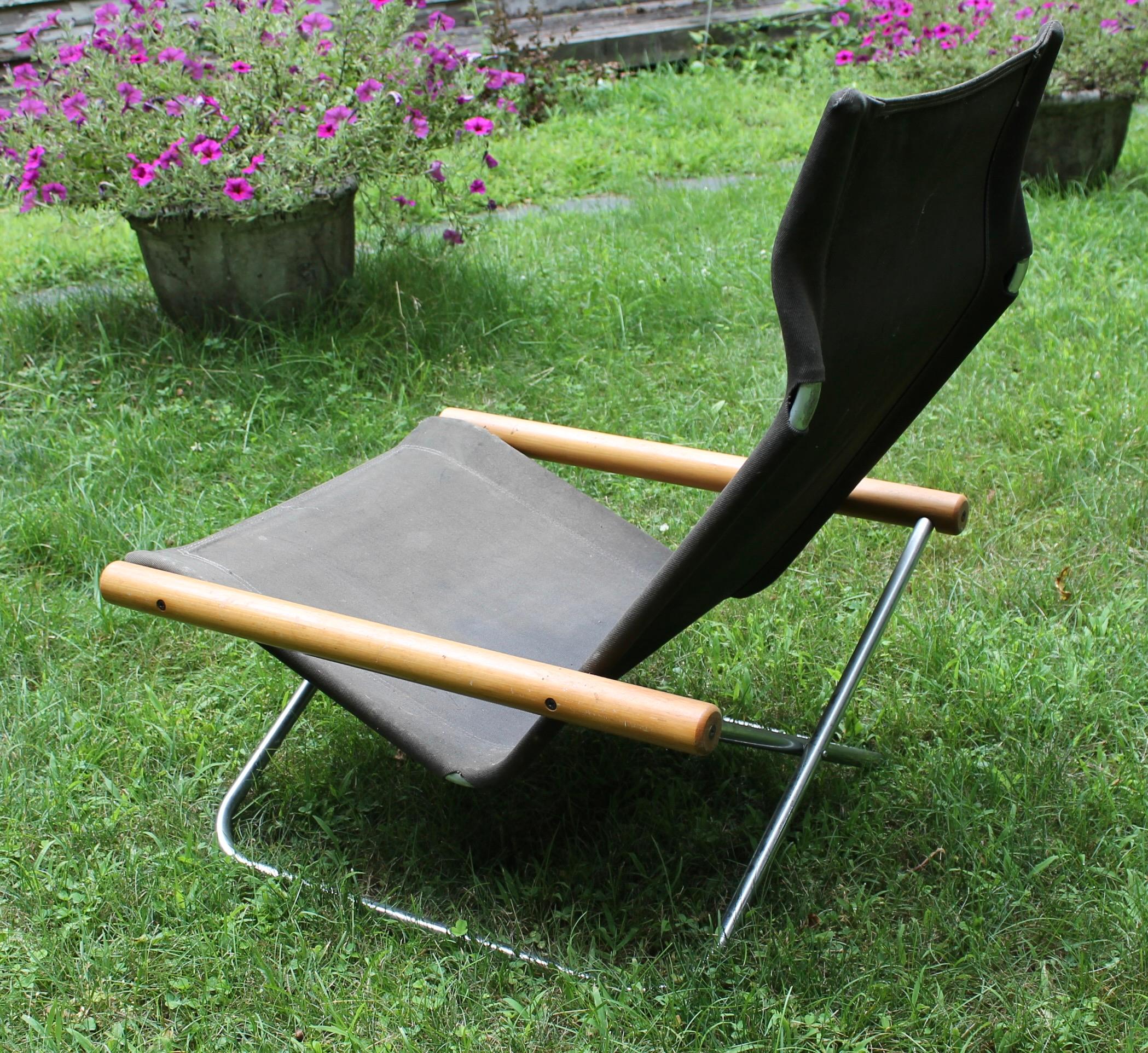 Klappbarer Segeltuch-Sling Chair, Takeshi Nii, NY im Zustand „Gut“ in Sharon, CT