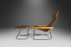 Mid Century NY Folding Lounge Chair and Ottoman by Takeshi Nii, Japan, c. 1950's