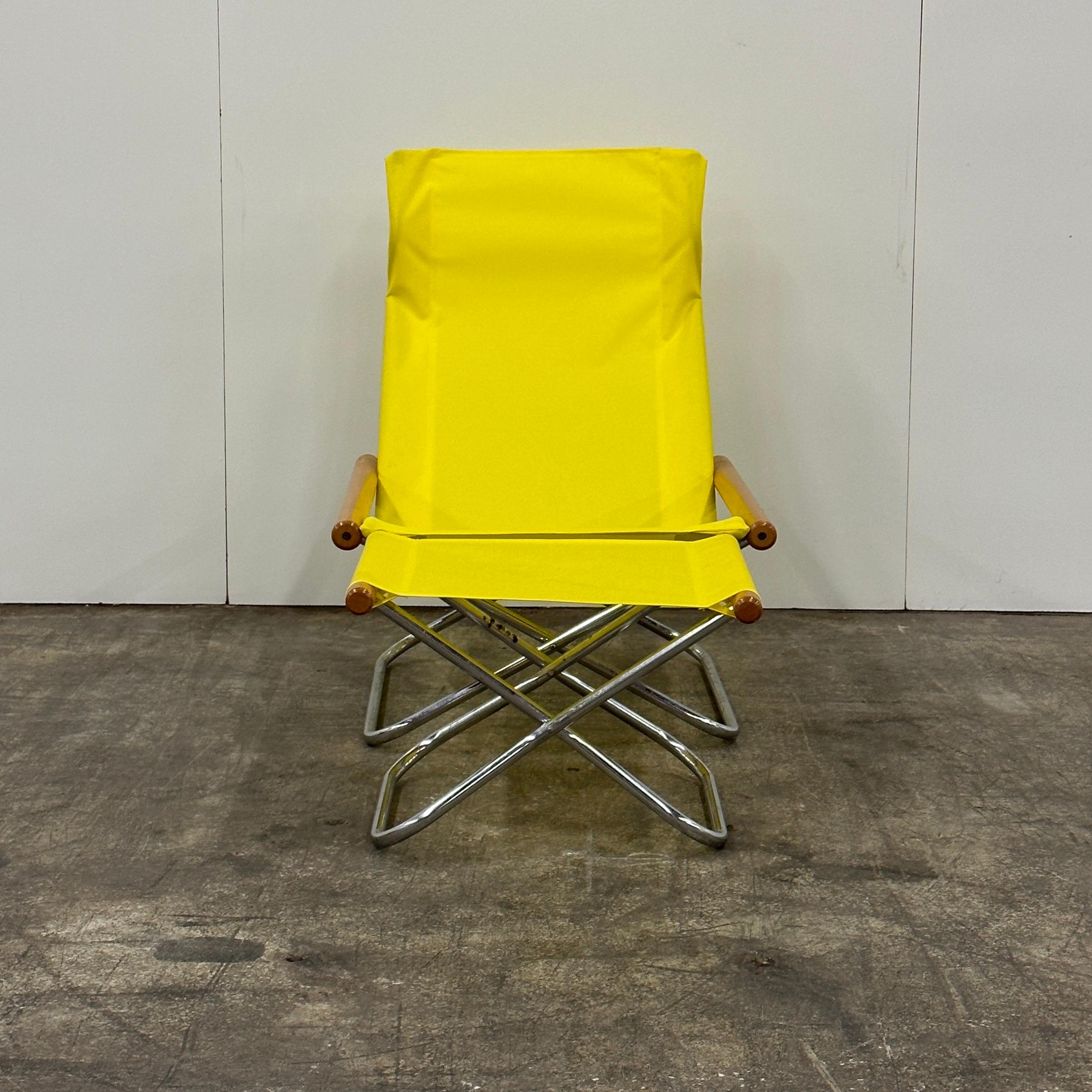 Mid-Century Modern NY Folding Chair + Ottoman by Takeshi Nii For Sale