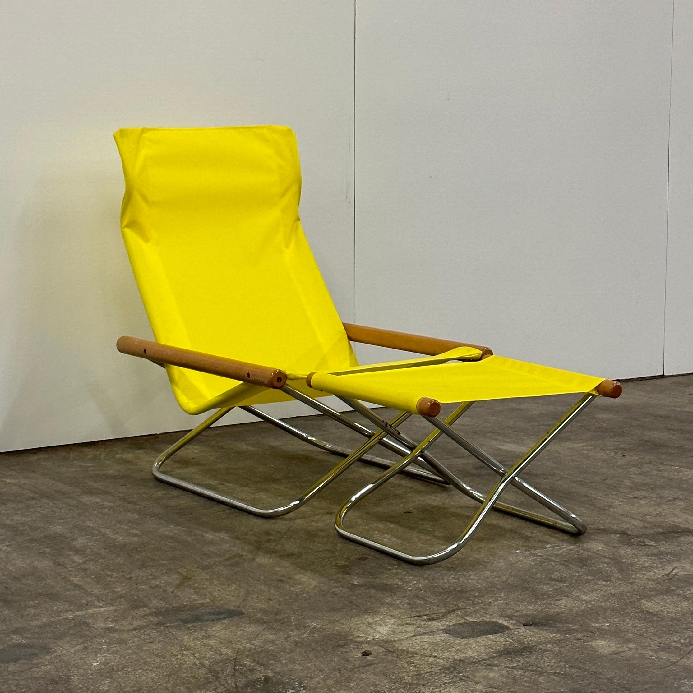 Japanese NY Folding Chair + Ottoman by Takeshi Nii For Sale