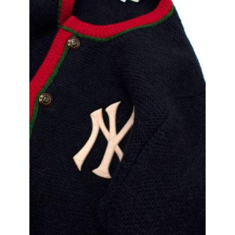Black NY Yankees navy alpaca cardigan For Sale