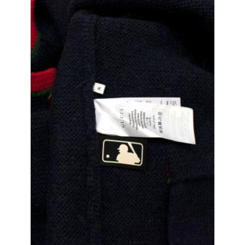 NY Yankees navy alpaca cardigan In Excellent Condition For Sale In London, GB
