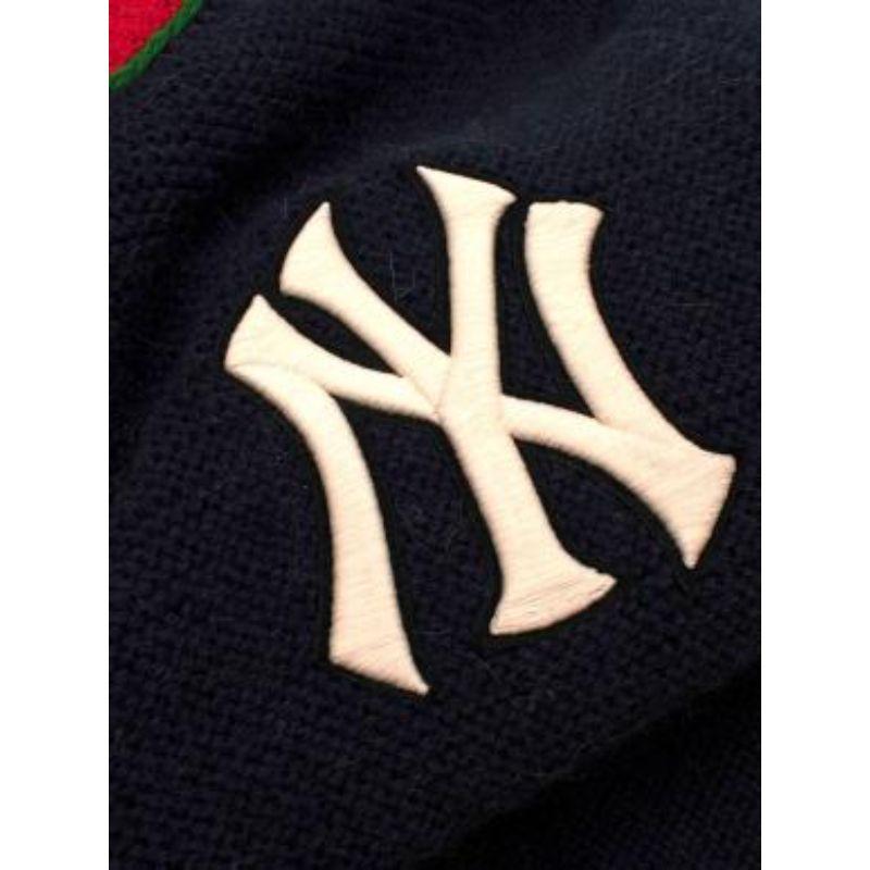 Women's NY Yankees navy alpaca cardigan For Sale