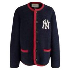 NY Yankees navy alpaca cardigan