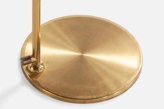 Nya Öia, Floor Lamp, Brass, Fabric, Sweden, 1970s